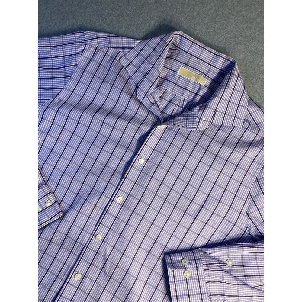 NEW Michael Kors 17 34/35 Long Sleeve‎ Button Down Shirt MENS Checks